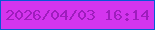 文字の大きさ：1、枠の色：0759d6、背景の色：d435ee、文字の色：9e1dbd 無料ブログパーツのブログ時計