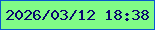 文字の大きさ：3、枠の色：075acf、背景の色：80fc87、文字の色：0a076e 無料ブログパーツのブログ時計