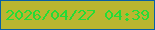 文字の大きさ：3、枠の色：075fa6、背景の色：b9b630、文字の色：25dc37 無料ブログパーツのブログ時計