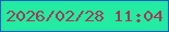 文字の大きさ：5、枠の色：075fc1、背景の色：24eaa2、文字の色：9d3c56 無料ブログパーツのブログ時計