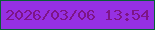 文字の大きさ：4、枠の色：076035、背景の色：9630e2、文字の色：7d1587 無料ブログパーツのブログ時計