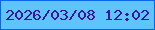 文字の大きさ：2、枠の色：0765ec、背景の色：5fc4fc、文字の色：3d149d 無料ブログパーツのブログ時計