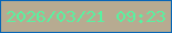 文字の大きさ：1、枠の色：0766b7、背景の色：b7ab91、文字の色：5af1a0 無料ブログパーツのブログ時計