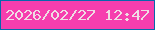 文字の大きさ：5、枠の色：0768ac、背景の色：f63eae、文字の色：efdde4 無料ブログパーツのブログ時計