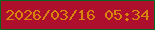 文字の大きさ：3、枠の色：07691f、背景の色：ae0f2c、文字の色：d8850d 無料ブログパーツのブログ時計