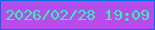 文字の大きさ：2、枠の色：0769e7、背景の色：b64ceb、文字の色：30f4b0 無料ブログパーツのブログ時計
