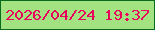文字の大きさ：3、枠の色：076c1d、背景の色：a3e281、文字の色：ea015c 無料ブログパーツのブログ時計