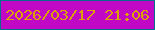 文字の大きさ：2、枠の色：076d8d、背景の色：c109c5、文字の色：dda104 無料ブログパーツのブログ時計