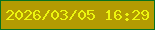 文字の大きさ：3、枠の色：07721f、背景の色：b39b02、文字の色：ecf50f 無料ブログパーツのブログ時計