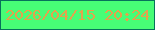 文字の大きさ：1、枠の色：07725b、背景の色：47fd76、文字の色：e4a24c 無料ブログパーツのブログ時計