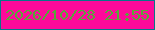 文字の大きさ：5、枠の色：077789、背景の色：fd0a9a、文字の色：58a739 無料ブログパーツのブログ時計