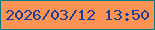 文字の大きさ：4、枠の色：077a83、背景の色：fb9355、文字の色：1a4199 無料ブログパーツのブログ時計
