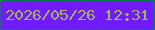 文字の大きさ：3、枠の色：077b4f、背景の色：711cfe、文字の色：a6b458 無料ブログパーツのブログ時計