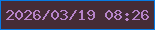 文字の大きさ：2、枠の色：077be4、背景の色：452c37、文字の色：b784ca 無料ブログパーツのブログ時計
