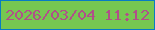 文字の大きさ：2、枠の色：077cc4、背景の色：76c751、文字の色：b05089 無料ブログパーツのブログ時計