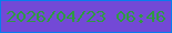 文字の大きさ：1、枠の色：077ded、背景の色：7349d6、文字の色：2f9942 無料ブログパーツのブログ時計