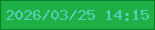 文字の大きさ：3、枠の色：077e25、背景の色：1eaf45、文字の色：55d1ba 無料ブログパーツのブログ時計