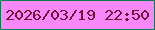 文字の大きさ：4、枠の色：077e4a、背景の色：fa88fd、文字の色：711335 無料ブログパーツのブログ時計