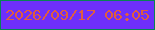 文字の大きさ：2、枠の色：078454、背景の色：6e2ffa、文字の色：df5d3f 無料ブログパーツのブログ時計