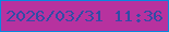 文字の大きさ：1、枠の色：0789e0、背景の色：b7329f、文字の色：314ca6 無料ブログパーツのブログ時計
