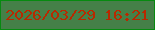 文字の大きさ：5、枠の色：078a10、背景の色：458048、文字の色：b82900 無料ブログパーツのブログ時計