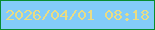 文字の大きさ：5、枠の色：078d2e、背景の色：83ccf8、文字の色：eadc84 無料ブログパーツのブログ時計