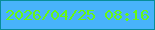 文字の大きさ：5、枠の色：078d99、背景の色：48b3fa、文字の色：67f813 無料ブログパーツのブログ時計