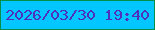 文字の大きさ：3、枠の色：078f4a、背景の色：02c6ff、文字の色：4f2fbf 無料ブログパーツのブログ時計
