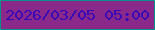 文字の大きさ：1、枠の色：078f8a、背景の色：8a298a、文字の色：3809b8 無料ブログパーツのブログ時計