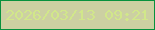 文字の大きさ：2、枠の色：07913d、背景の色：ccd0a2、文字の色：d1e78a 無料ブログパーツのブログ時計