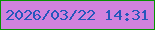 文字の大きさ：3、枠の色：079301、背景の色：d182dd、文字の色：2657bc 無料ブログパーツのブログ時計