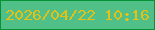 文字の大きさ：3、枠の色：079334、背景の色：51c088、文字の色：e3c117 無料ブログパーツのブログ時計