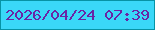 文字の大きさ：2、枠の色：0793a5、背景の色：3ad8f8、文字の色：6a24a5 無料ブログパーツのブログ時計
