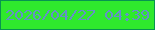 文字の大きさ：4、枠の色：079450、背景の色：2fe92d、文字の色：6491c6 無料ブログパーツのブログ時計