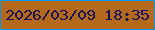 文字の大きさ：5、枠の色：0795e7、背景の色：b5691c、文字の色：181358 無料ブログパーツのブログ時計