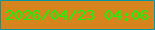 文字の大きさ：1、枠の色：0796a2、背景の色：d5841e、文字の色：15f508 無料ブログパーツのブログ時計