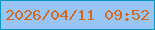 文字の大きさ：5、枠の色：0796c2、背景の色：99c5f4、文字の色：d2691f 無料ブログパーツのブログ時計