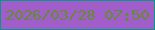 文字の大きさ：5、枠の色：079789、背景の色：a15dc9、文字の色：5f8e30 無料ブログパーツのブログ時計