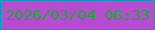 文字の大きさ：2、枠の色：079cba、背景の色：b94bd3、文字の色：11b12f 無料ブログパーツのブログ時計