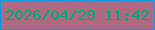 文字の大きさ：3、枠の色：079cdf、背景の色：ae6984、文字の色：00ab71 無料ブログパーツのブログ時計