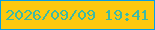文字の大きさ：2、枠の色：079ee6、背景の色：fec90f、文字の色：3dbaa4 無料ブログパーツのブログ時計