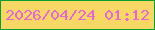 文字の大きさ：4、枠の色：079f2f、背景の色：f7d865、文字の色：e867d4 無料ブログパーツのブログ時計