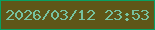 文字の大きさ：3、枠の色：07a063、背景の色：5e5618、文字の色：77c29f 無料ブログパーツのブログ時計