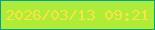 文字の大きさ：5、枠の色：07a08f、背景の色：afec37、文字の色：f7e640 無料ブログパーツのブログ時計