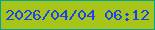 文字の大きさ：4、枠の色：07a094、背景の色：a7c418、文字の色：1744f1 無料ブログパーツのブログ時計