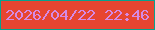 文字の大きさ：2、枠の色：07a28e、背景の色：e74531、文字の色：d58ae5 無料ブログパーツのブログ時計