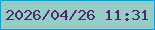 文字の大きさ：1、枠の色：07a4ce、背景の色：97cbc6、文字の色：4a2b69 無料ブログパーツのブログ時計