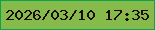 文字の大きさ：5、枠の色：07a54e、背景の色：86bb4c、文字の色：1d0b06 無料ブログパーツのブログ時計