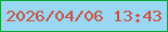 文字の大きさ：2、枠の色：07a731、背景の色：99d7f3、文字の色：ca513c 無料ブログパーツのブログ時計