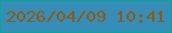 文字の大きさ：2、枠の色：07a794、背景の色：368db8、文字の色：8e5a14 無料ブログパーツのブログ時計